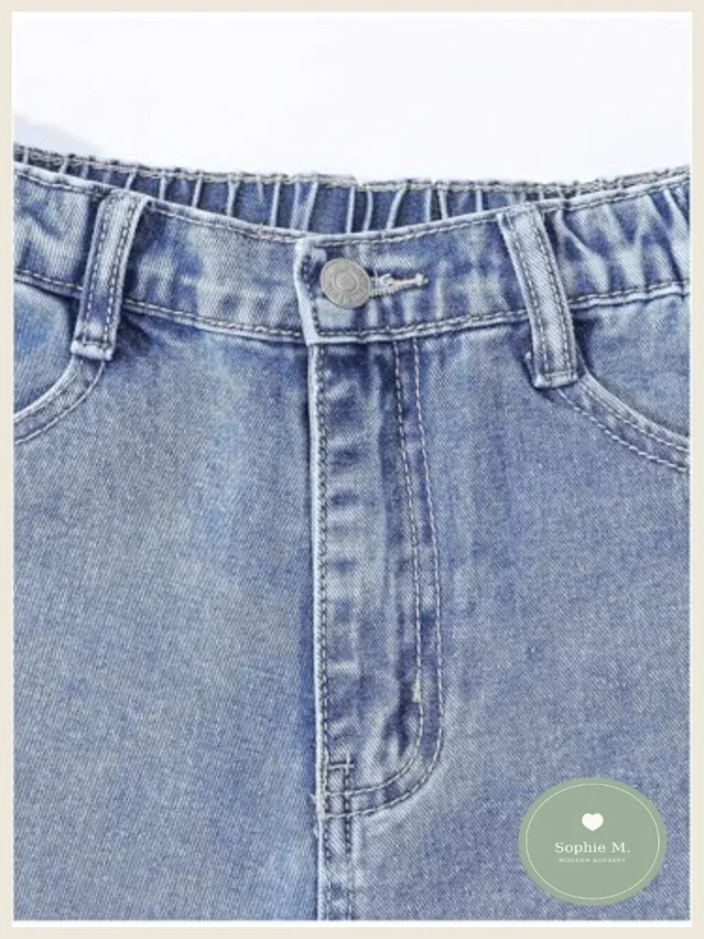 Girls Bow Embroidered Baggy Jeans Elastic Wide Leg Denim Pants Y2K High Rise
